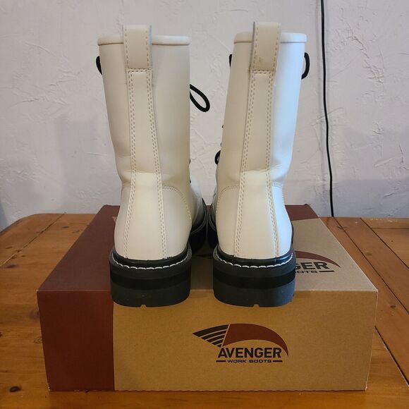 New Avenger Womens Fortune White Combat Work Safety Toe Boots Size 9.5 A701... - Picture 3 of 9